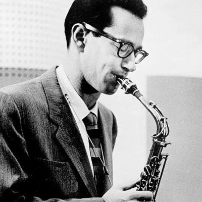 Paul Desmond playing on saxaphone