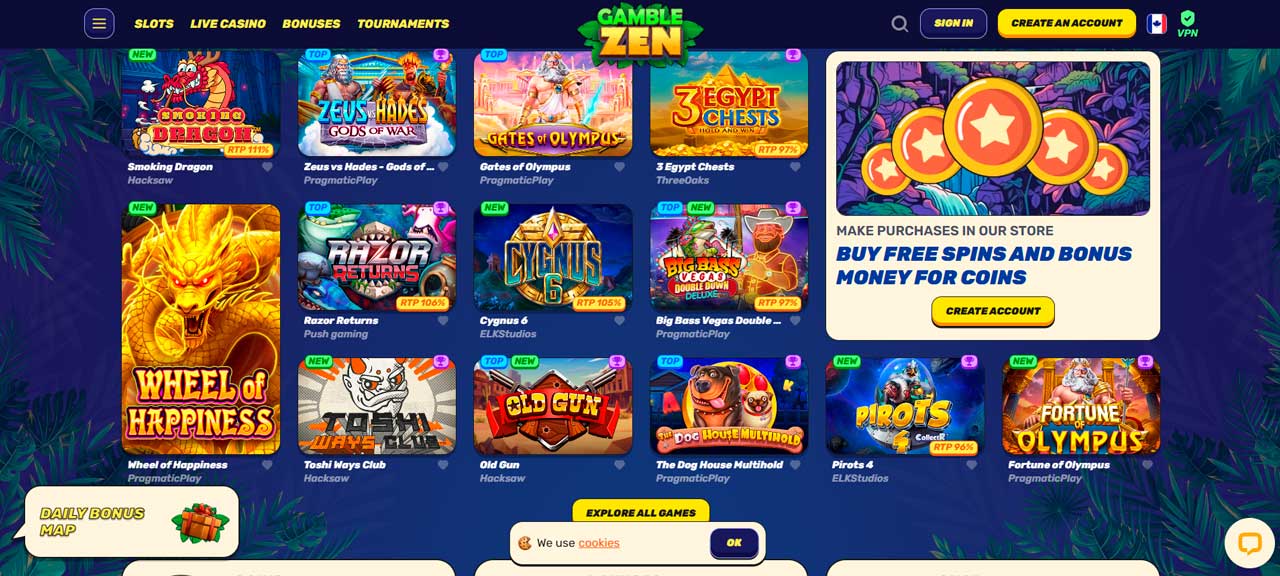 Gamblezen Casino screen
