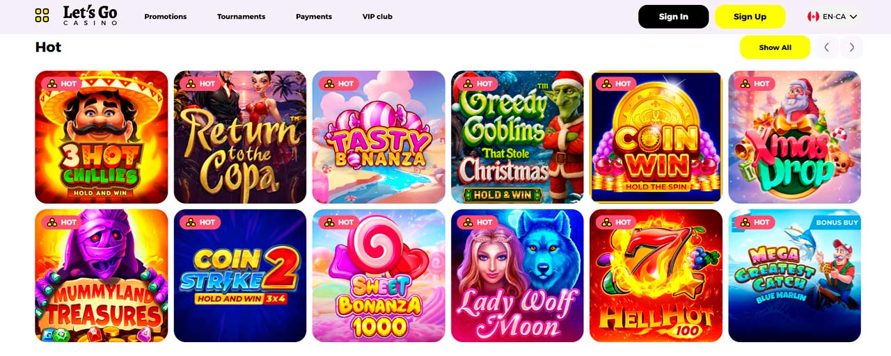 Let’s Go Casino screen