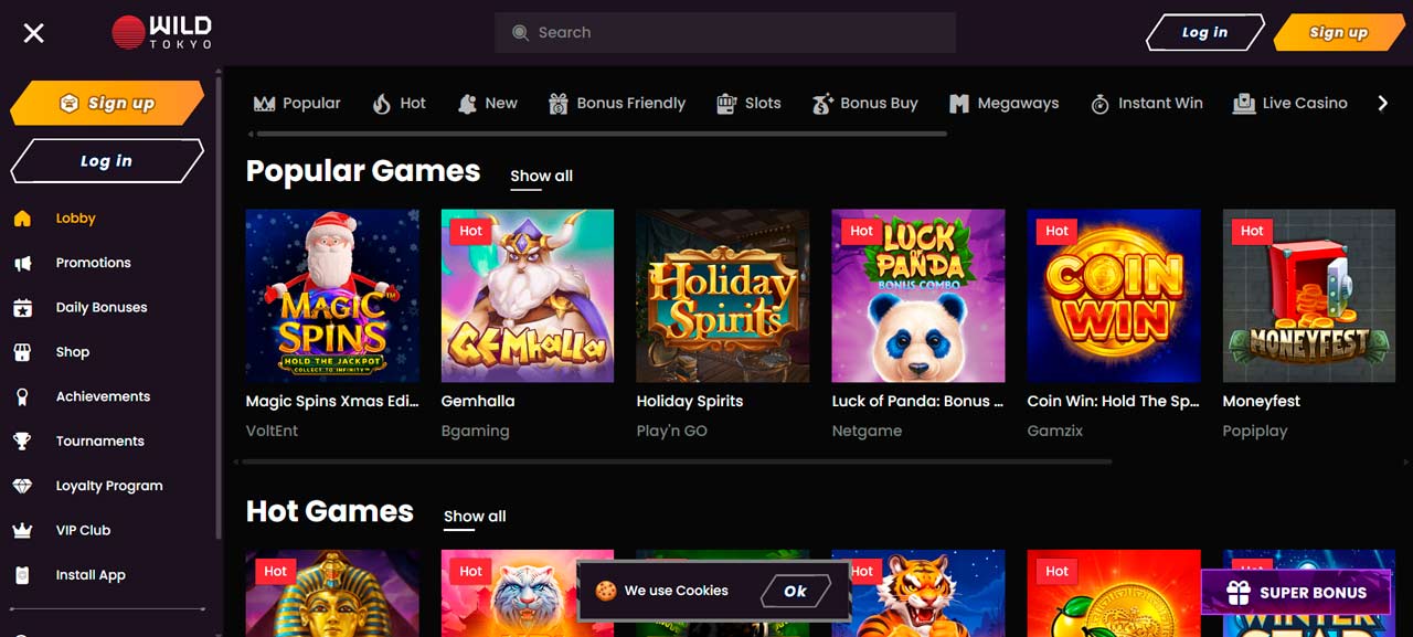 Wild Tokyo Casino screen