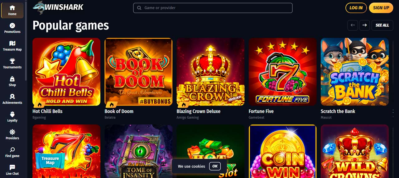 Winshark Casino screen